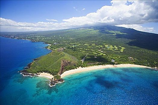 夏威夷,毛伊岛,麦肯那,俯视,小,海滩
