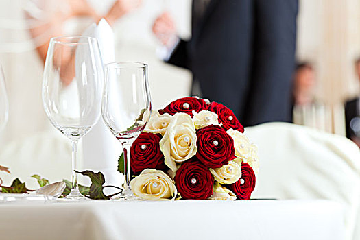 婚宴餐桌,婚礼,宴会,装饰,新娘手花
