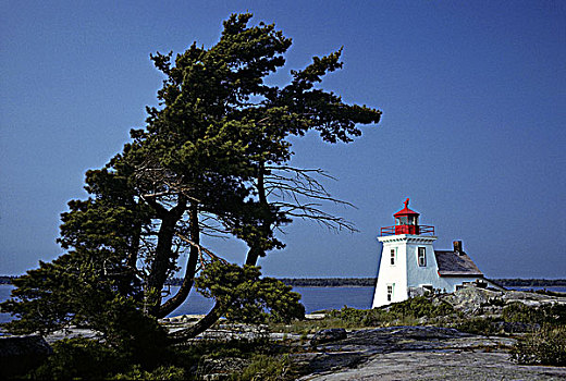 灯塔,乔治亚湾,安大略省,加拿大