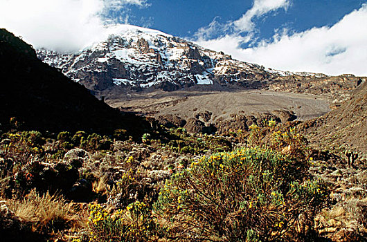 山,乞力马扎罗山,山谷,顶峰,路线