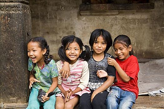尼泊尔,加德满都,巴克塔普尔,可爱,小,女孩