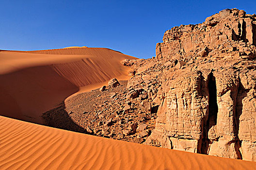 沙子,沙丘,锡,梅如卡,塔西里,国家,公园,世界遗产,阿尔及利亚,撒哈拉沙漠,北非