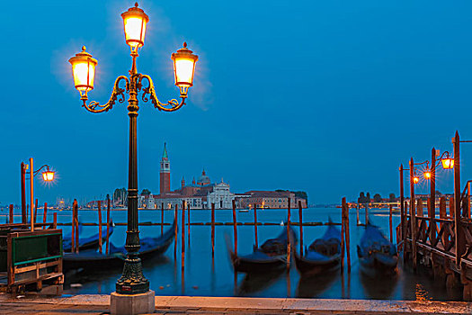 小船,黎明,威尼斯,泻湖,意大利