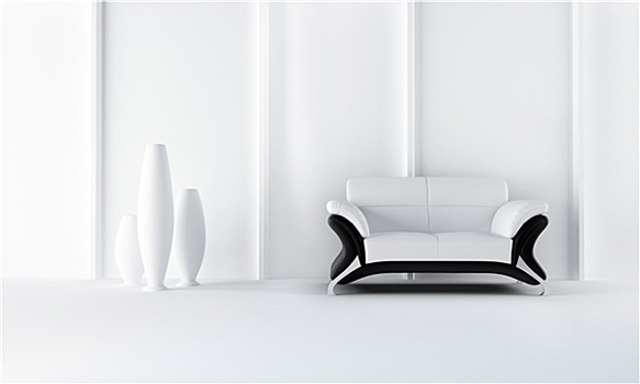 黑白,现代,风格,沙发