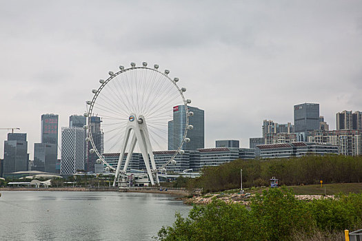 阴天的广东省深圳市前海片区