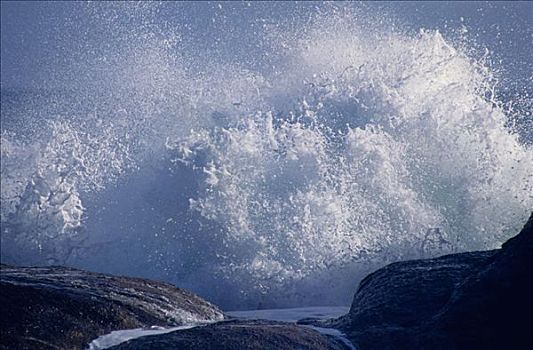 波浪,碰撞,岸边,大西洋,开普省,南非