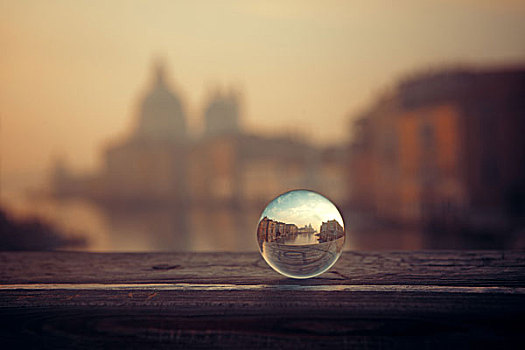水晶球,风景,威尼斯,教堂,圣马利亚,行礼,运河,意大利