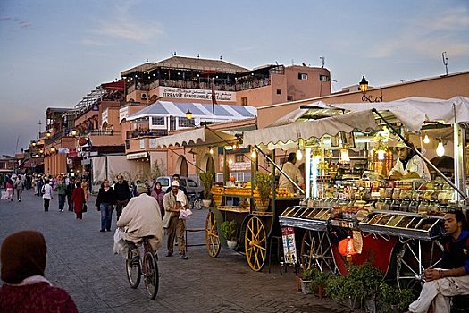 小吃摊,麦地那,玛拉喀什,摩洛哥