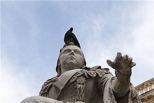 雕塑,维多利亚皇后,鸽子,瓦莱塔市,欧洲