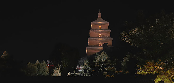 西安,大雁塔夜景