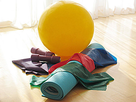 练习,温和,美体,体操,垫,配饰,橡胶,球,短小,哑铃,橡皮筋