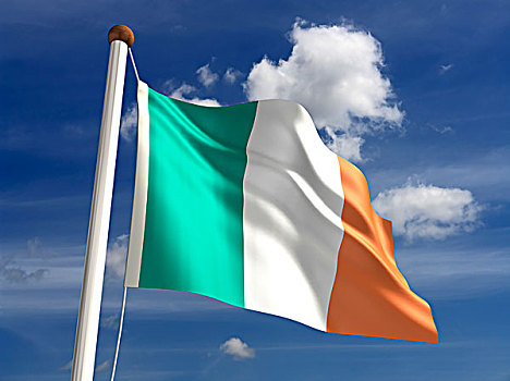 爱尔兰,旗帜,裁剪,小路