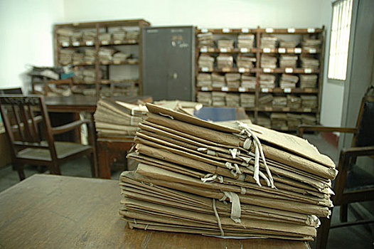 堆放,文件夹,政府,办公室,达卡,孟加拉,十月,2007年