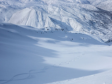 滑雪,制作,清新,原生态,雪,山谷