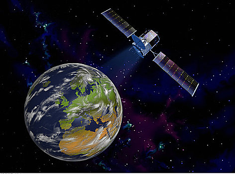 沟通,卫星,地球,欧洲,北非