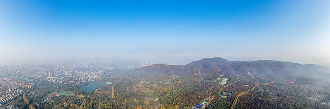 航拍江苏南京钟山风景名胜区