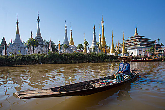 缅甸,茵莱湖,城市,纪念品,摊贩