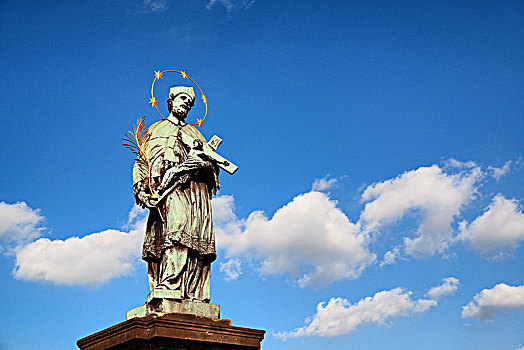 雕塑,特写,查理大桥,布拉格,捷克共和国