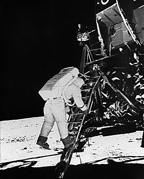 宇航员,离开,登月舱,阿波罗11号,七月