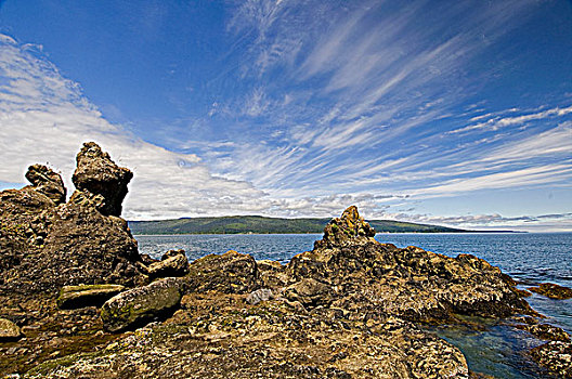 岩石构造,创作,海岸线,太平洋,海洋,靠近,不列颠哥伦比亚省,加拿大