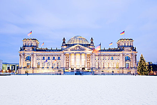 德国国会大厦,建筑,冬天,柏林,德国,欧洲