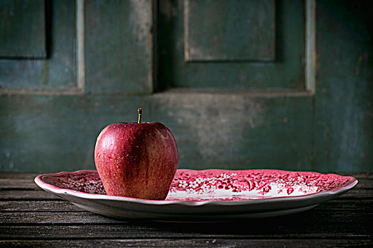 红苹果,传统,英国,瓷器,盘子