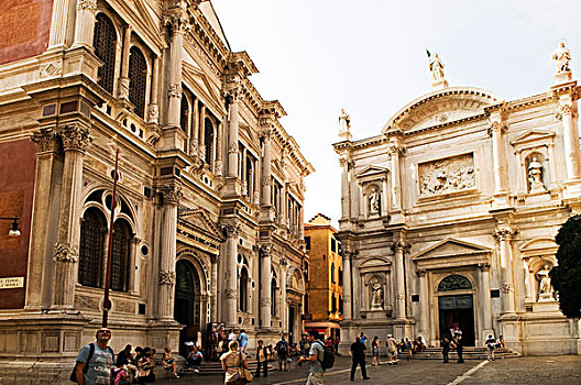 左边,大,展示,涂绘,23岁,右边,教堂,圣徒,威尼斯,威尼托,意大利,欧洲