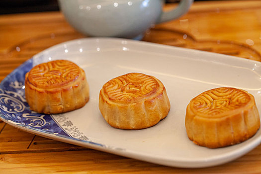 中国传统节日中秋节美食月饼特写