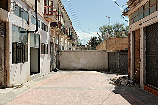 墙壁,分开,街道,建筑,尼科西亚,塞浦路斯