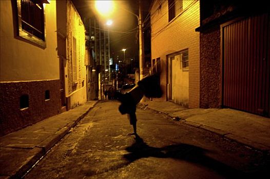 街道,儿童,玩,卡泼卫勒舞,运动,空,圣保罗,巴西