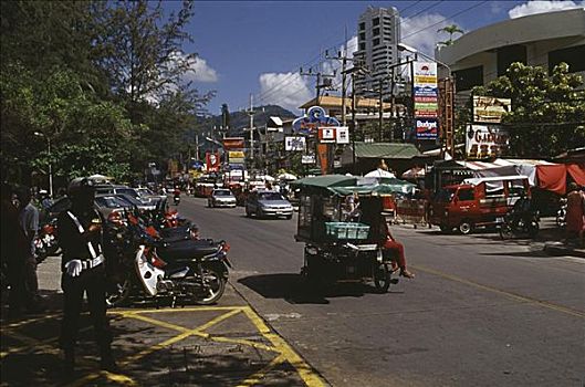 交通,途中,城市,普吉岛,泰国