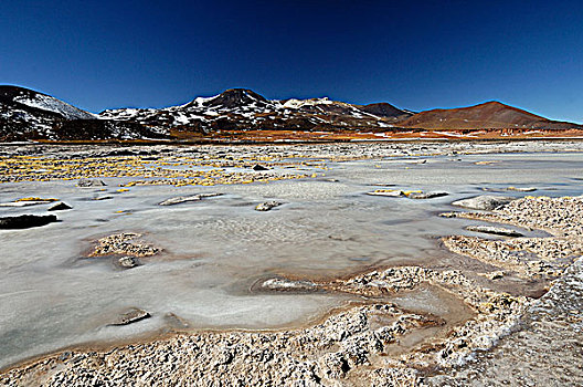 智利,泻湖,湖,盐,冰
