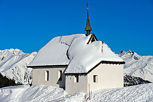 玛丽亚,雪,小教堂,贝特默阿尔卑,瓦萊邦,瑞士,欧洲