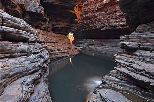 水池,峡谷,卡瑞吉尼国家公园,区域,西澳大利亚