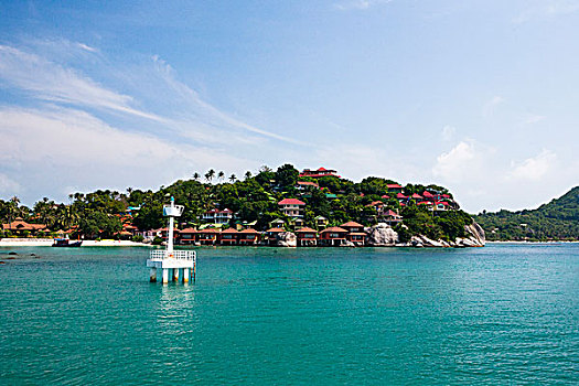船,乘,帕岸岛,苏梅岛,泰国,海滩,风景