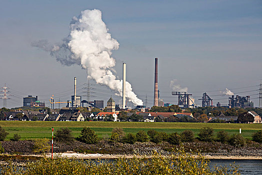 钢厂,工厂,杜伊斯堡,鲁尔区,北莱茵威斯特伐利亚,德国,欧洲