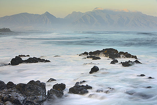 海洋,山峦,背景,北方,毛伊岛,夏威夷,美国