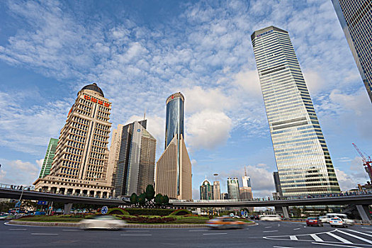 上海浦东陆家嘴的城市景观