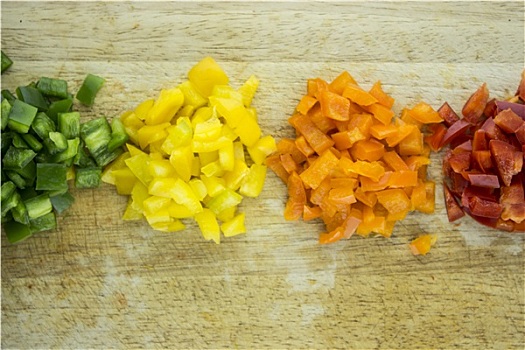 切片,彩色,甜,柿子椒