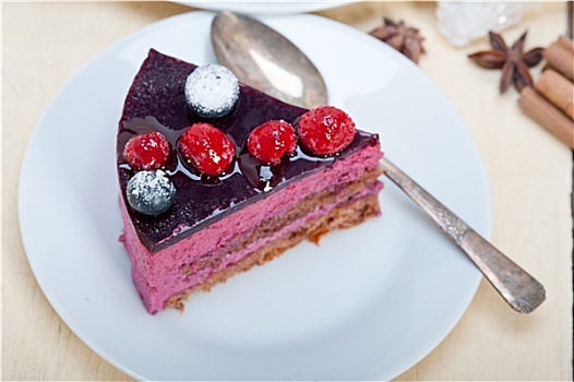 蓝莓,树莓蛋糕,慕斯,甜点