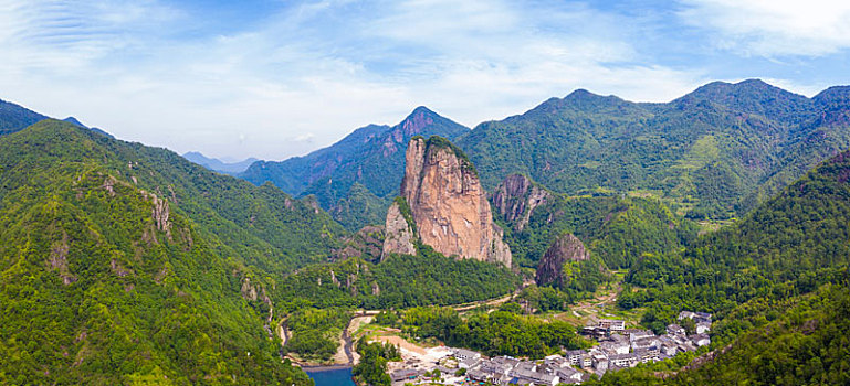 浙江温州楠溪江石桅岩景区航拍