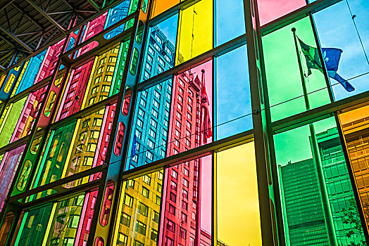 加拿大,魁北克,蒙特利尔,会议中心,彩色,窗户