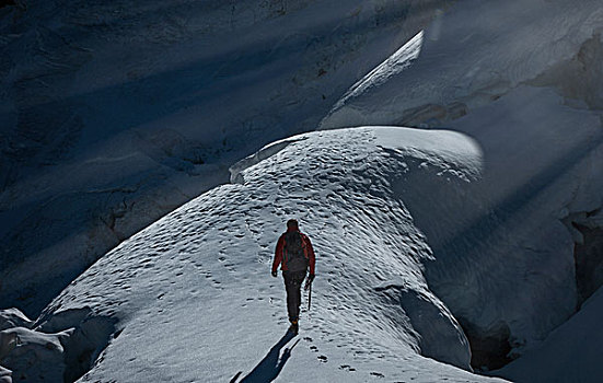 登山,积雪,山,朗格多克-鲁西永大区,法国,欧洲