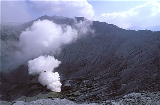 印度尼西亚,爪哇,火山口,火山,婆罗莫,烟