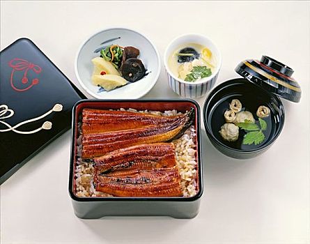 油炸,鳗鱼,米饭,日本