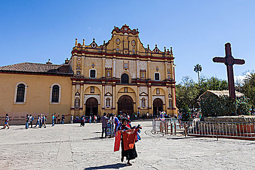 圣母升天大教堂,佐卡罗,圣克里斯托瓦尔,房子,恰帕斯,墨西哥