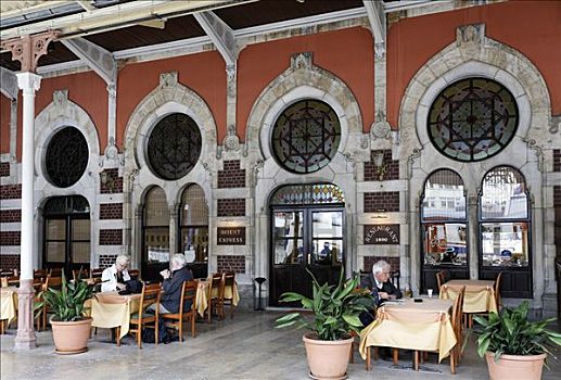 餐馆,历史,火车站,土耳其,新艺术,建筑,伊斯坦布尔