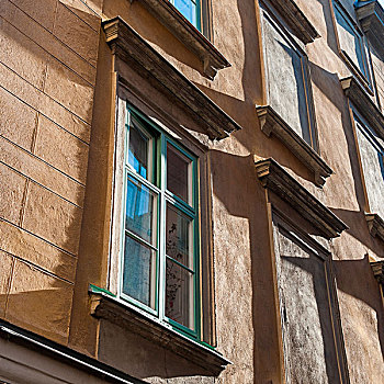 仰视,窗户,建筑,格姆拉斯坦,斯德哥尔摩,瑞典