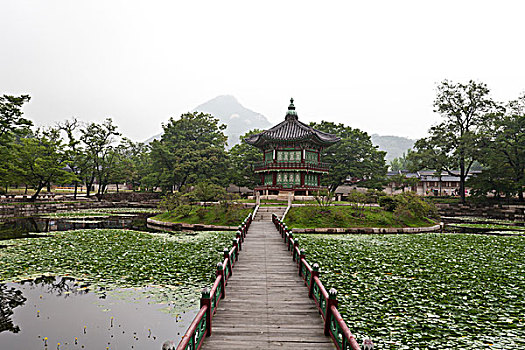 韩国首尔的古代皇宫,景福宫,的建筑