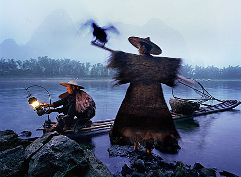 广西桂林的渔民